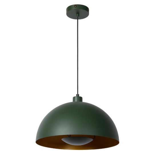 Lampadario a sospensione a cupola per cucina contemporaneo verde oro