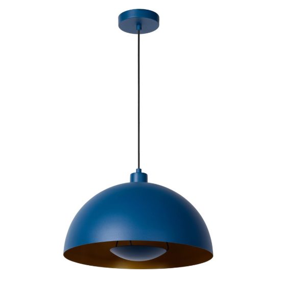 Lampadario a sospensione a cupola per cucina contemporaneo blu oro
