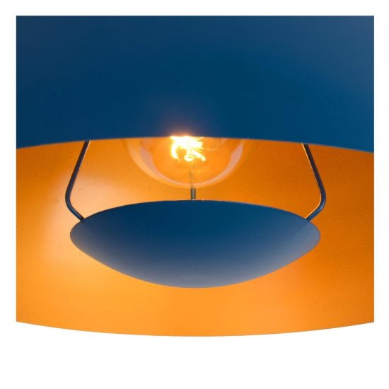 Lampadario a sospensione a cupola per cucina contemporaneo blu oro