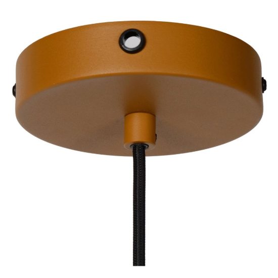 Lampadario a sospensione a cupola per cucina contemporaneo giallo ocra oro