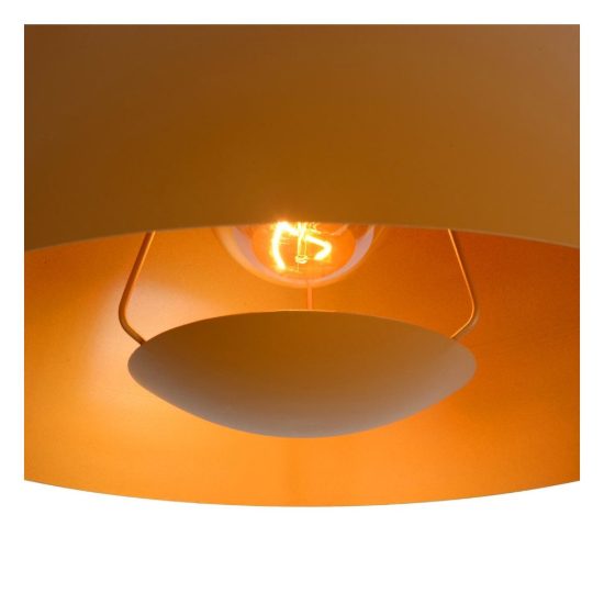 Lampadario a sospensione a cupola per cucina contemporaneo giallo ocra oro