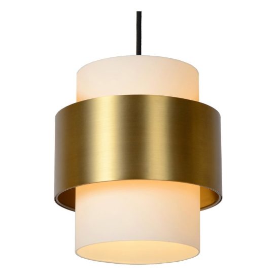 Lampadario a sospensione con 3 pendenti lineare per sala da pranzo contemporaneo oro opalino