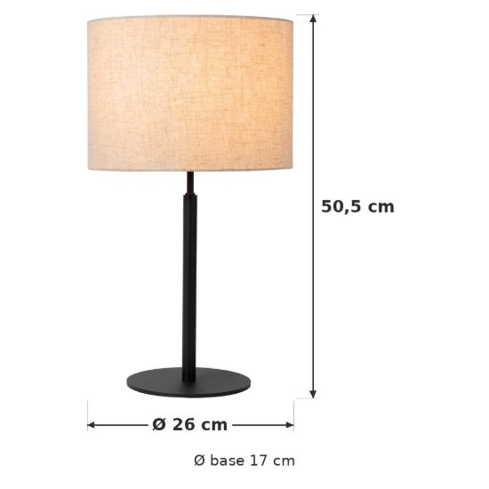 Lampada da tavolo a cilindro per sala da pranzo moderna crema nero