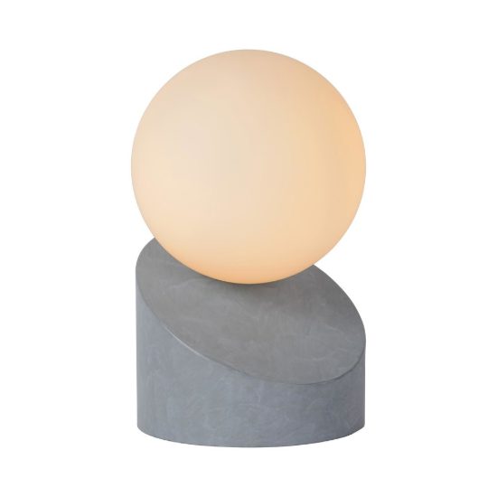 Abat-jour a globo per comodino moderno grigio opalino