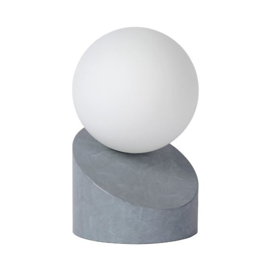 Abat-jour a globo per comodino moderno grigio opalino