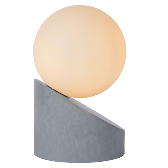 Abat-jour a globo per comodino moderno grigio opalino