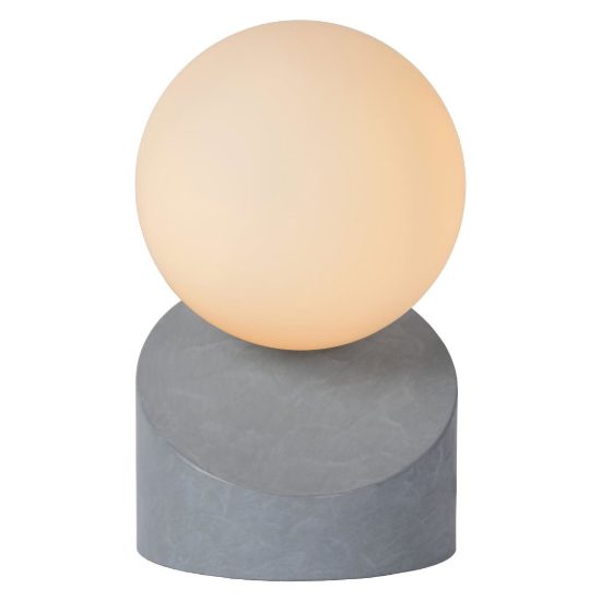Abat-jour a globo per comodino moderno grigio opalino
