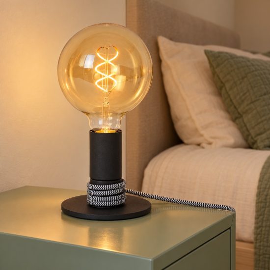 Abat-jour mini per comodino moderno nero