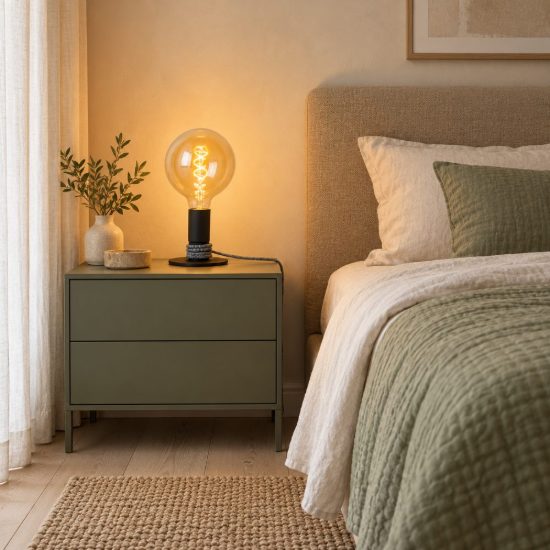 Abat-jour mini per comodino moderno nero