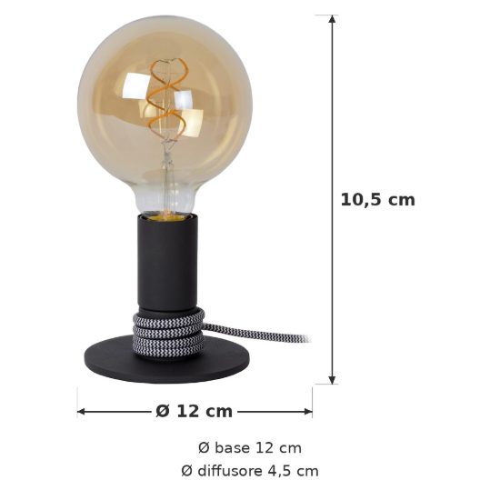 Abat-jour mini per comodino moderno nero