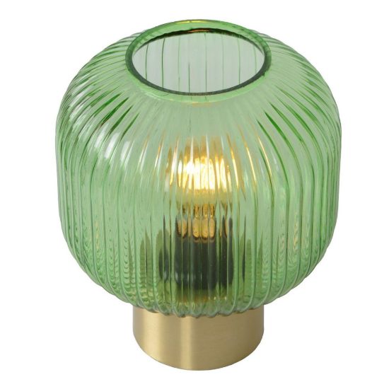 Abat-jour a cilindro per comodino contemporaneo verde oro