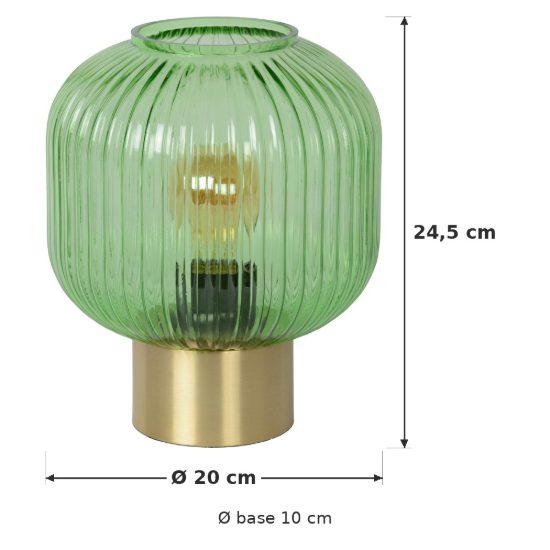 Abat-jour a cilindro per comodino contemporaneo verde oro