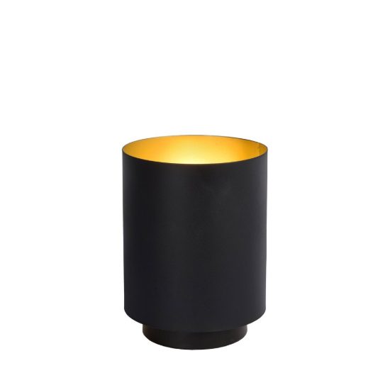 Abat-jour mini a cilindro per comodino contemporaneo nero oro