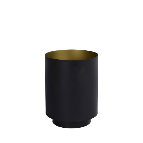 Abat-jour mini a cilindro per comodino contemporaneo nero oro