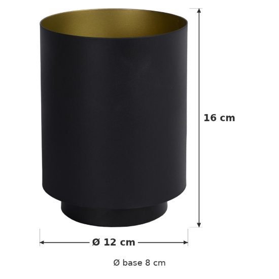 Abat-jour mini a cilindro per comodino contemporaneo nero oro