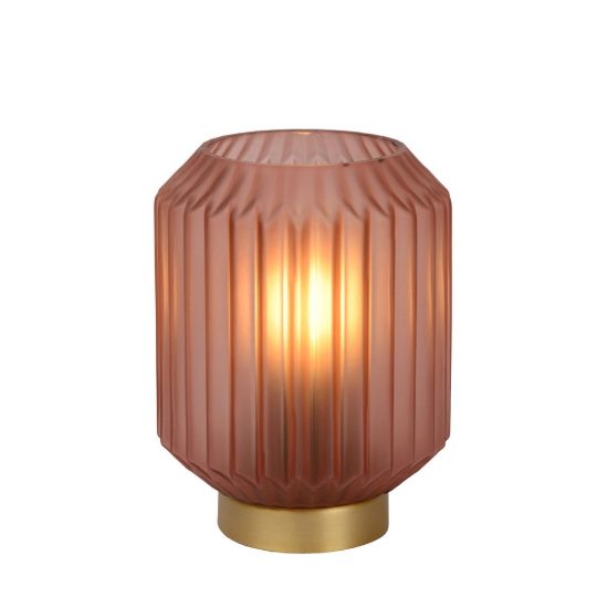 Abat-jour a cilindro per comodino contemporaneo rosa oro
