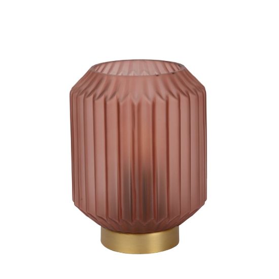 Abat-jour a cilindro per comodino contemporaneo rosa oro