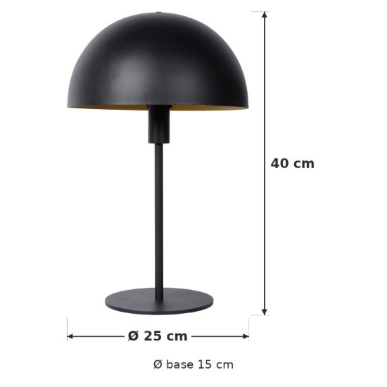 Lampada da tavolo a cupola per soggiorno contemporanea nero