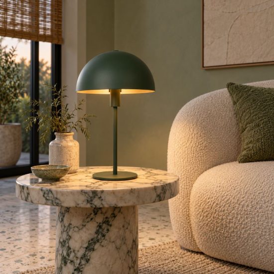 Lampada da tavolo a cupola per soggiorno contemporanea verde