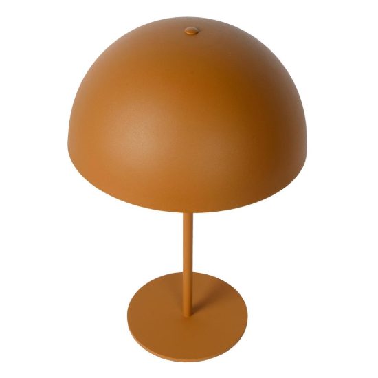 Lampada da tavolo a cupola per salotto contemporanea giallo ocra