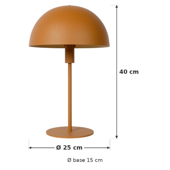 Lampada da tavolo a cupola per salotto contemporanea giallo ocra