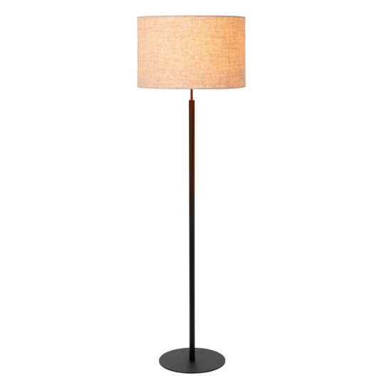 Lampada da terra a cilindro per sala da pranzo moderna crema nero