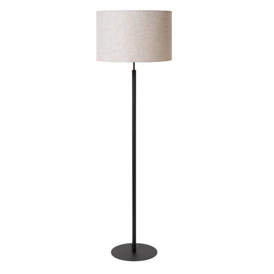 Lampada da terra a cilindro per sala da pranzo moderna crema nero