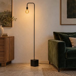 Piantana ad arco per soggiorno moderna nero