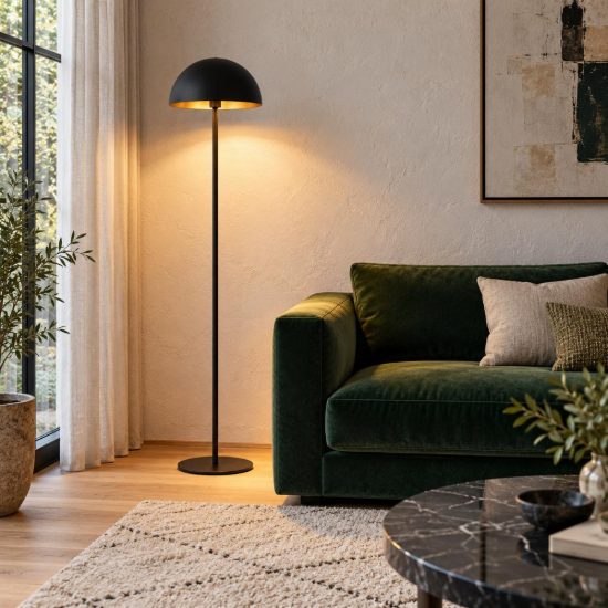 Piantana a cupola per soggiorno contemporanea nero
