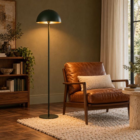 Lampada da terra a cupola per soggiorno contemporanea verde