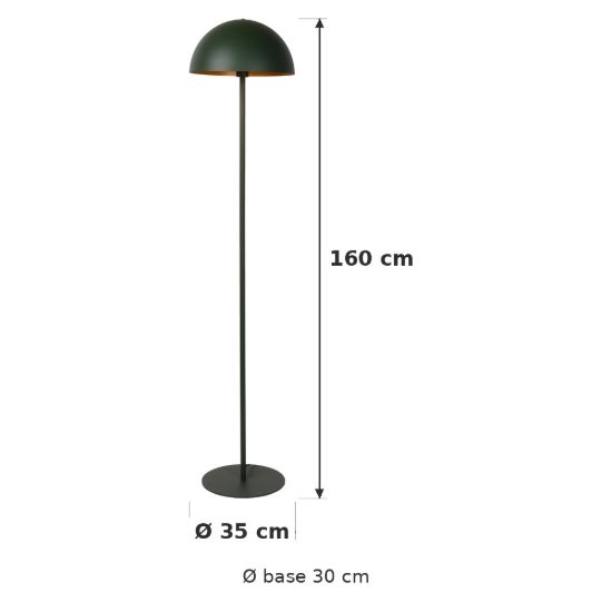 Lampada da terra a cupola per soggiorno contemporanea verde