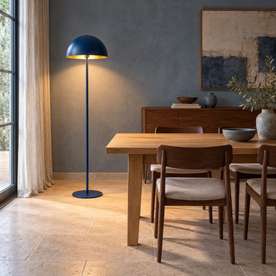 Piantana a cupola per sala da pranzo contemporanea blu
