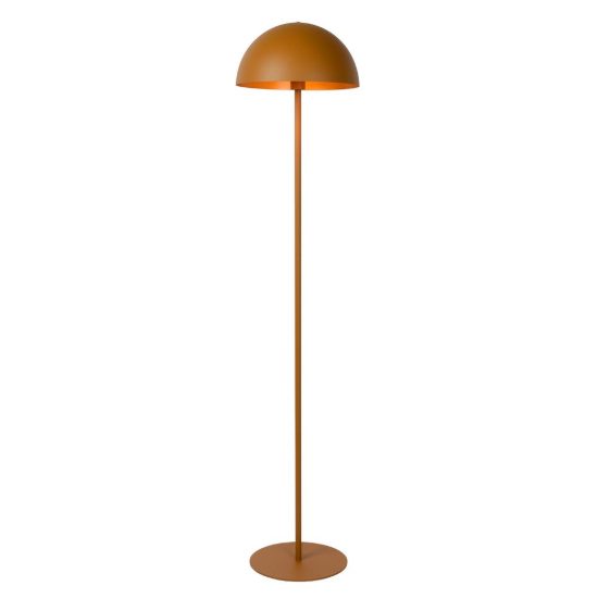Lampada da terra a cupola per salotto contemporanea giallo ocra