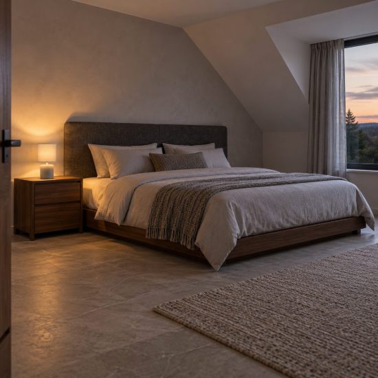 Abat-jour a cilindro per comodino moderno grigio
