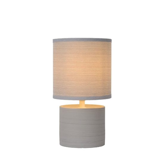Abat-jour a cilindro per comodino moderno grigio