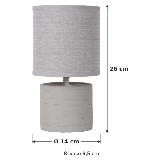 Abat-jour a cilindro per comodino moderno grigio