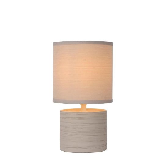 Abat-jour a cilindro per comodino moderno crema
