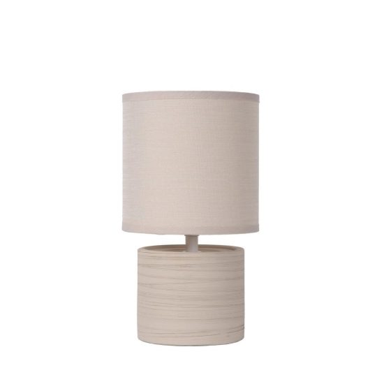 Abat-jour a cilindro per comodino moderno crema