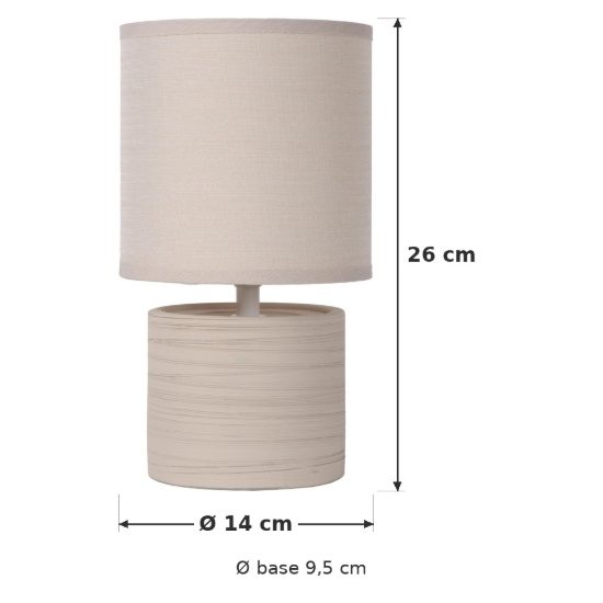 Abat-jour a cilindro per comodino moderno crema