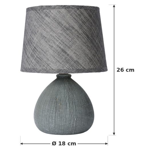 Abat-jour conico per comodino moderno grigio