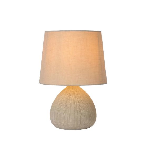Abat-jour conico per comodino moderno crema