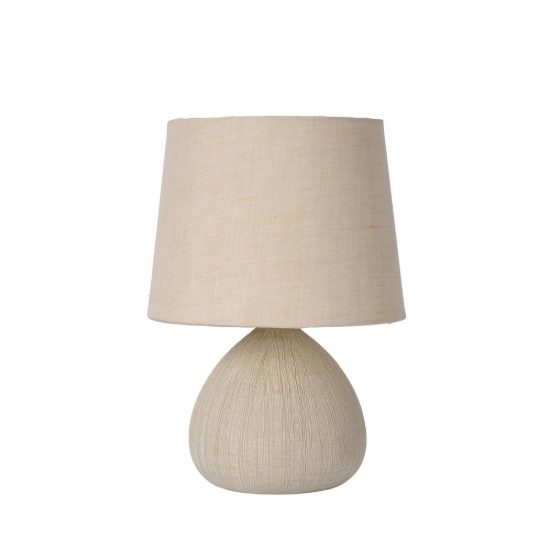 Abat-jour conico per comodino moderno crema