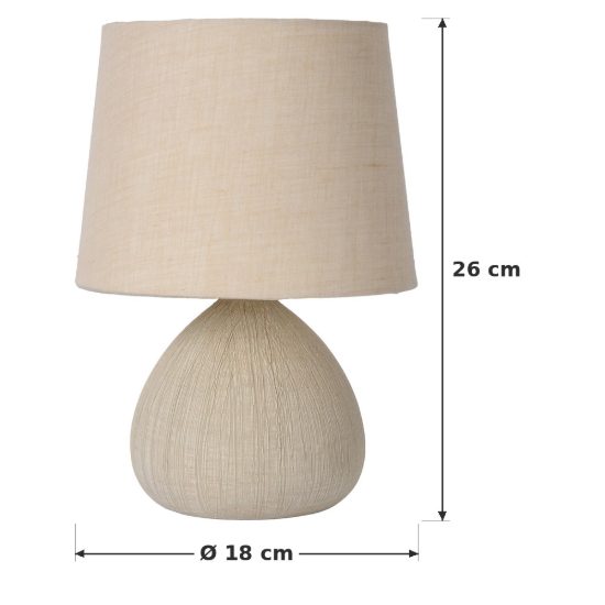 Abat-jour conico per comodino moderno crema
