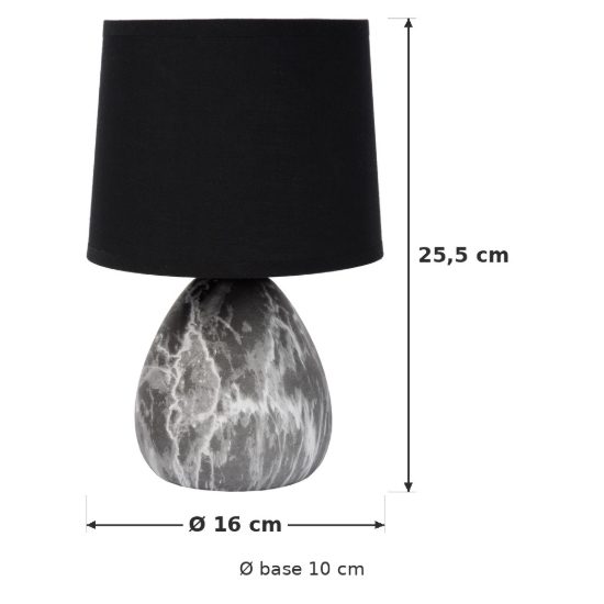Abat-jour conico per comodino contemporaneo nero bianco