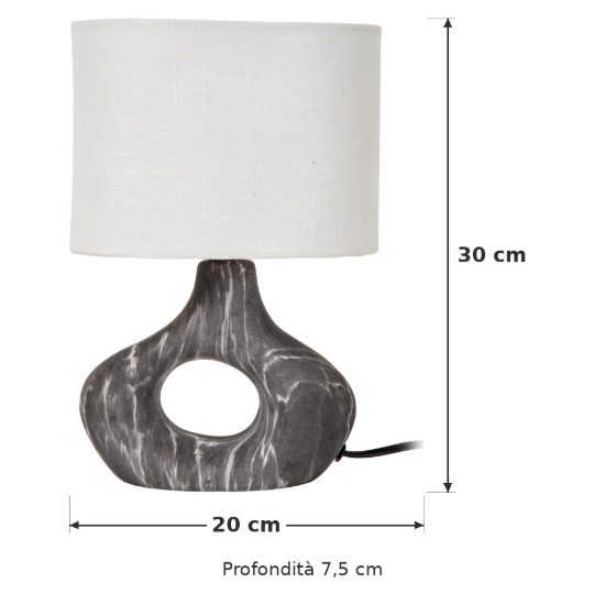 Abat-jour per comodino moderno nero bianco