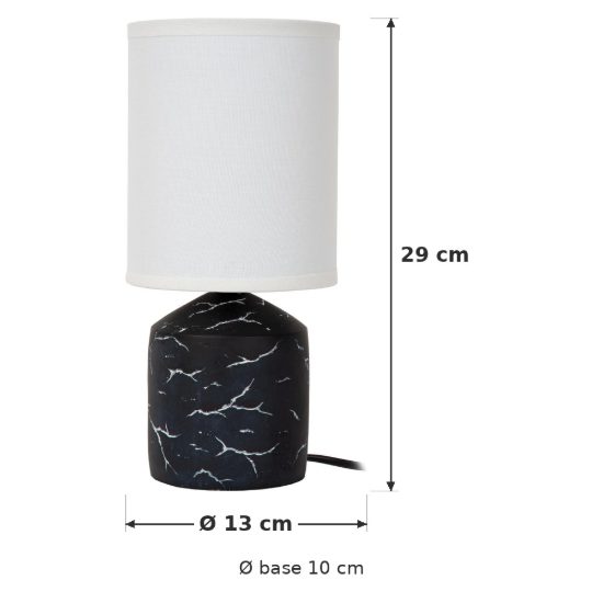 Abat-jour a cilindro per comodino contemporaneo nero bianco
