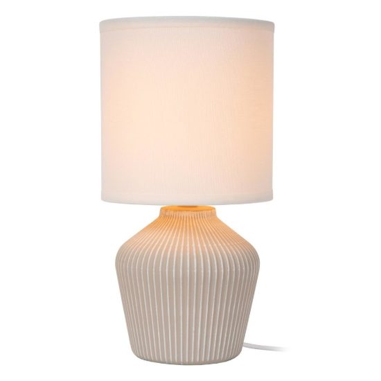 Abat-jour a vaso per comodino contemporaneo crema bianco