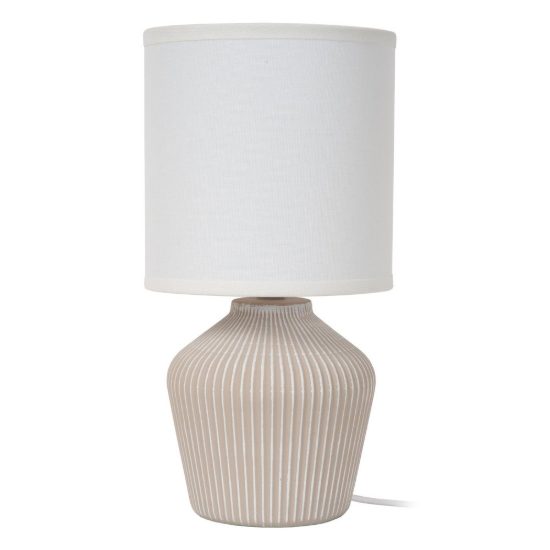 Abat-jour a vaso per comodino contemporaneo crema bianco