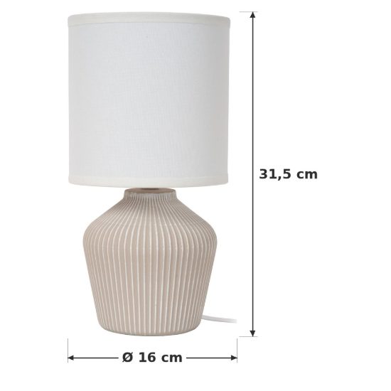 Abat-jour a vaso per comodino contemporaneo crema bianco