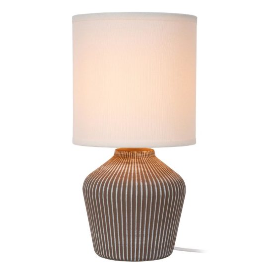 Abat-jour a vaso per comodino contemporaneo tortora bianco
